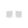 Thumbnail Image 2 of Multi-Diamond Cushion-Shaped Stud Earrings 1/4 ct tw Sterling Silver