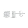 Thumbnail Image 3 of Multi-Diamond Cushion-Shaped Stud Earrings 1/4 ct tw Sterling Silver
