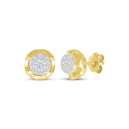 Multi-Diamond Stud Earrings 1/6 ct tw 10K Yellow Gold