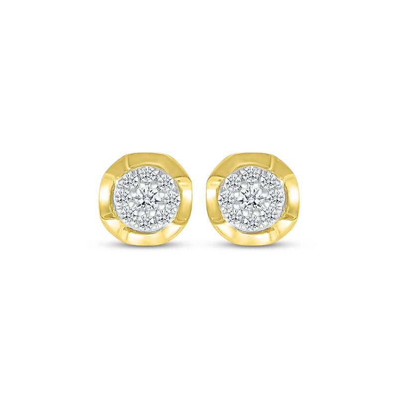 Main Image 2 of Multi-Diamond Stud Earrings 1/6 ct tw 10K Yellow Gold