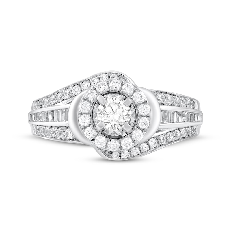 Main Image 3 of Adore Round-Cut Diamond Halo Bypass Engagement Ring 5/8 ct tw 14K White Gold