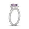 Thumbnail Image 2 of Neil Lane Oval-Cut Purple Quartz & Diamond Scalloped Halo Engagement Ring 1/2 ct tw 14K White Gold