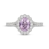 Thumbnail Image 3 of Neil Lane Oval-Cut Purple Quartz & Diamond Scalloped Halo Engagement Ring 1/2 ct tw 14K White Gold