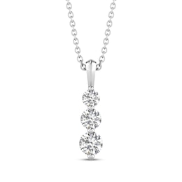 Memories, Moments, Magic Diamond Three-Stone Necklace 1/2 ct tw 10K White Gold 18"