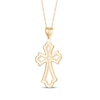 Thumbnail Image 3 of Diamond-Cut Fleur-de-Lis Cross Necklace 10K Yellow Gold 18"