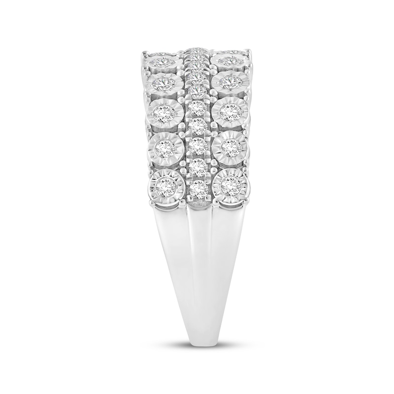Main Image 2 of Adore Diamond Three-Row Anniversary Ring 1/2 ct tw 10K White Gold