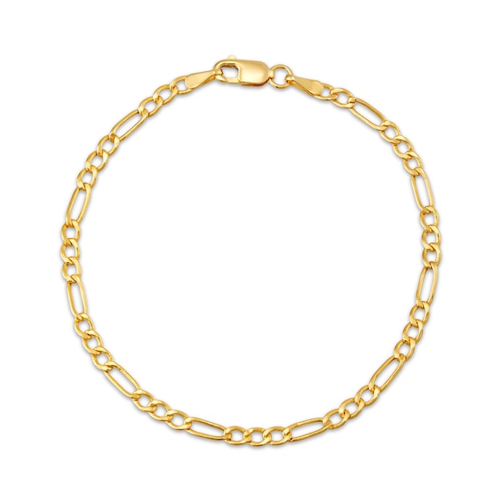 Children's Figaro Chain Bracelet 2.65mm Hollow 14K Yellow Gold 6"