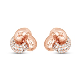 Le Vian Diamond Knot Earrings 1/4 ct tw 14K Strawberry Gold