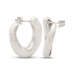 Swirl Hoop Earrings Sterling Silver