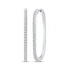 Thumbnail Image 1 of Diamond Elongated Oval Hoop Earrings 1/2 ct tw 10K White Gold