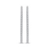 Thumbnail Image 2 of Diamond Elongated Oval Hoop Earrings 1/2 ct tw 10K White Gold