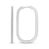 Thumbnail Image 3 of Diamond Elongated Oval Hoop Earrings 1/2 ct tw 10K White Gold