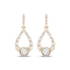 Thumbnail Image 2 of Milestones Diamond Teardrop Dangle Earrings 1/2 ct tw 10K Yellow Gold