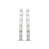 Thumbnail Image 2 of Oval-Cut Lab-Created Opal Hoop Earrings Sterling Silver