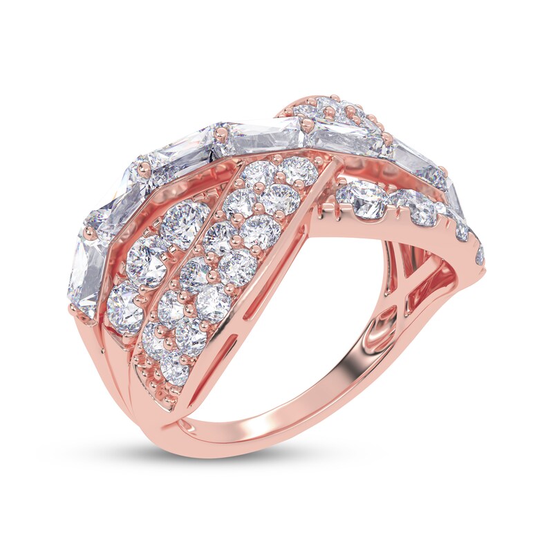 Main Image 2 of KAY Lab-Grown Diamonds Baguette & Round-Cut Crossover Ring 2 ct tw 14K Rose Gold
