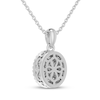 Thumbnail Image 3 of Multi-Diamond Oval Double Frame Necklace 1/5 ct tw Sterling Silver & 10K Rose Gold 18"