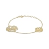 Thumbnail Image 2 of Flower Outline Station Bracelet 18K Yellow Gold-Plated Sterling Silver 7.5"