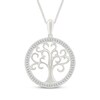 Thumbnail Image 1 of Diamond Tree of Life Circle Necklace 1/8 ct tw Sterling Silver