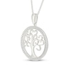 Thumbnail Image 2 of Diamond Tree of Life Circle Necklace 1/8 ct tw Sterling Silver