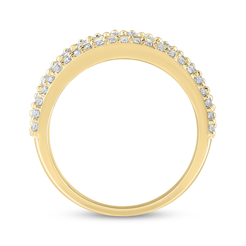 Main Image 3 of KAY Lab-Grown Diamonds Men's Four-Row Ring 2 ct tw 10K Yellow Gold