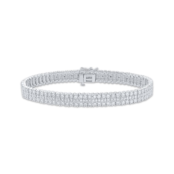KAY Lab-Grown Diamonds Three-Row Bracelet 6 ct tw 10K White Gold 7"