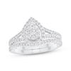Thumbnail Image 1 of Adore Multi-Diamond Pear-Shaped Halo Bridal Set 3/4 ct tw 10K White Gold