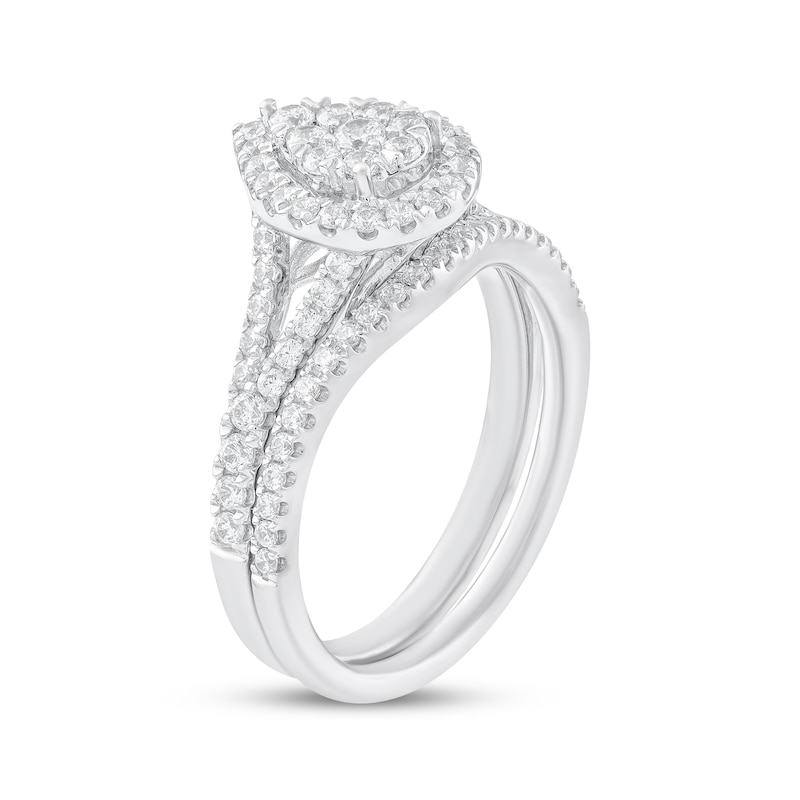 Main Image 2 of Adore Multi-Diamond Pear-Shaped Halo Bridal Set 3/4 ct tw 10K White Gold