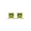 Thumbnail Image 2 of Cushion-Cut Peridot & Diamond Accent Stud Earrings 10K Yellow Gold