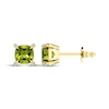 Thumbnail Image 3 of Cushion-Cut Peridot & Diamond Accent Stud Earrings 10K Yellow Gold