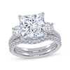 Thumbnail Image 1 of Adore Princess & Round-Cut Lab-Grown Diamond Three-Stone Bridal Set 4 ct tw 14K White Gold