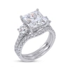 Thumbnail Image 2 of Adore Princess & Round-Cut Lab-Grown Diamond Three-Stone Bridal Set 4 ct tw 14K White Gold