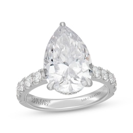 Neil Lane Artistry Pear-Shaped Lab-Grown Diamond Hidden Halo Engagement Ring 7 ct tw 14K White Gold