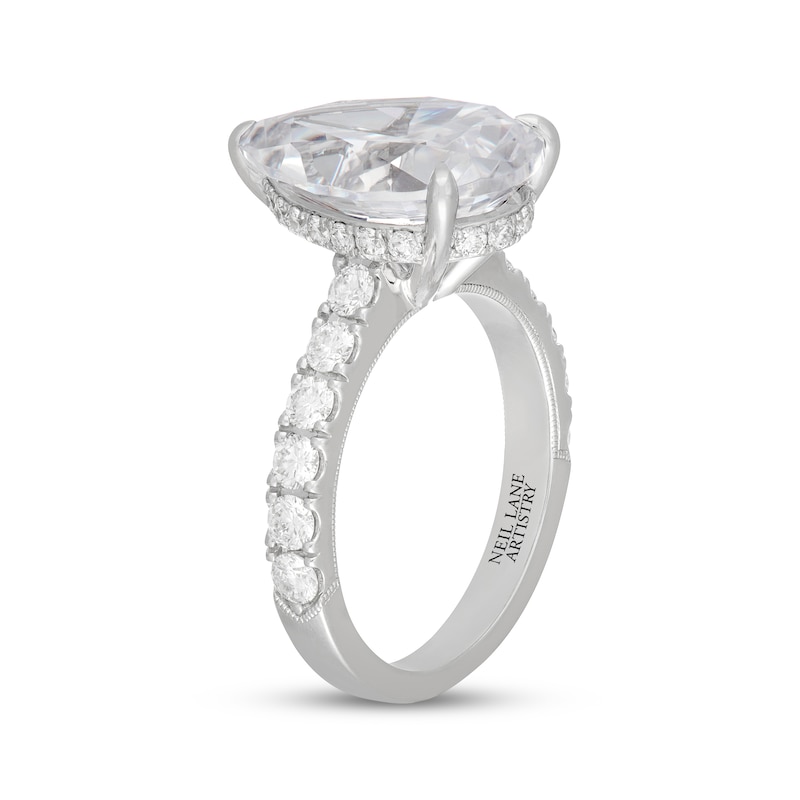 Main Image 2 of Neil Lane Artistry Pear-Shaped Lab-Grown Diamond Hidden Halo Engagement Ring 7 ct tw 14K White Gold