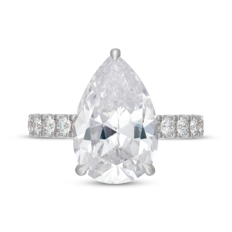 Main Image 3 of Neil Lane Artistry Pear-Shaped Lab-Grown Diamond Hidden Halo Engagement Ring 7 ct tw 14K White Gold
