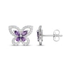 Thumbnail Image 3 of Amethyst & White Lab-Created Sapphire Butterfly Necklace & Stud Earrings Gift Set Sterling Silver