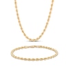 Thumbnail Image 1 of 3mm Silk Rope Chain Necklace & Bracelet Set Semi-Solid 10K Yellow Gold