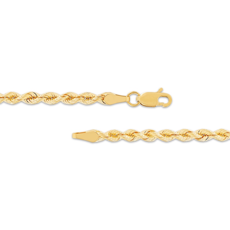 Main Image 4 of 3mm Silk Rope Chain Necklace & Bracelet Set Semi-Solid 10K Yellow Gold
