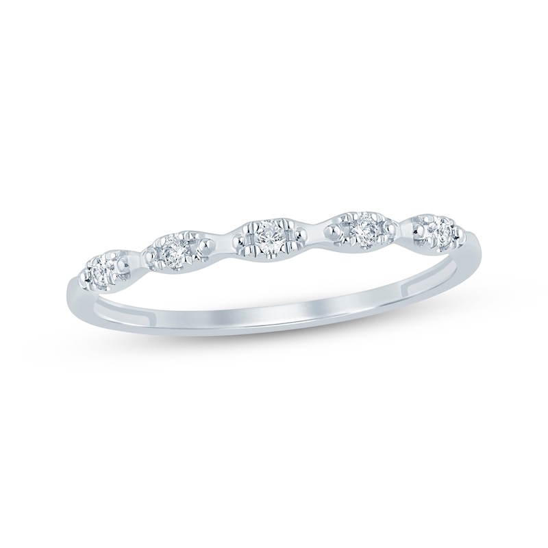 Main Image 1 of Lab-Grown Diamonds Anniversary Ring 1/20 ct tw 10K White Gold