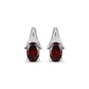 Thumbnail Image 2 of Oval-Cut Garnet & White Lab-Created Sapphire Drop Earrings Sterling Silver