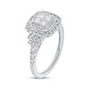 Thumbnail Image 2 of Adore Princess-Cut Quad Diamond Double Halo Engagement Ring 1 ct tw 10K White Gold