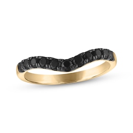 Adore Black Diamond Chevron Anniversary Ring 1/2 ct tw 14K Yellow Gold