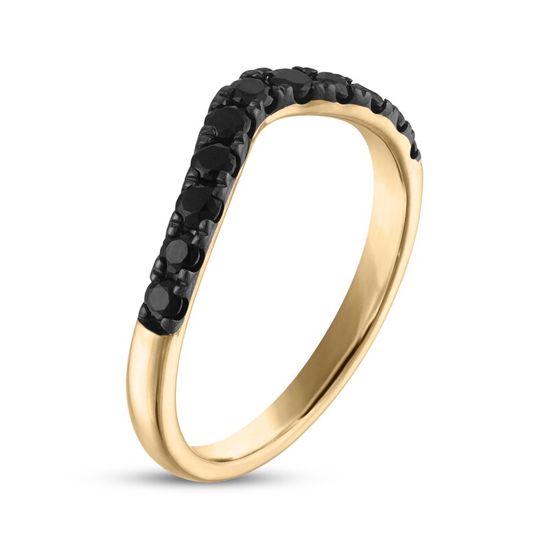 Main Image 2 of Adore Black Diamond Chevron Anniversary Ring 1/2 ct tw 14K Yellow Gold