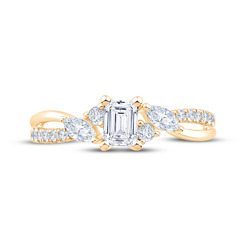 Main Image 3 of Adore Heirloom Emerald-Cut Engagement Ring 7/8 ct tw 18K Yellow Gold