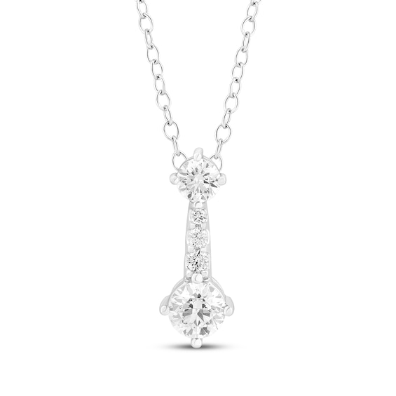 Milestones Lab-Grown Diamond Drop Necklace 1/2 ct tw 10K White Gold 18"