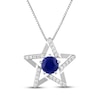 Thumbnail Image 1 of Blue & White Lab-Created Sapphire Star Necklace Sterling Silver 18"
