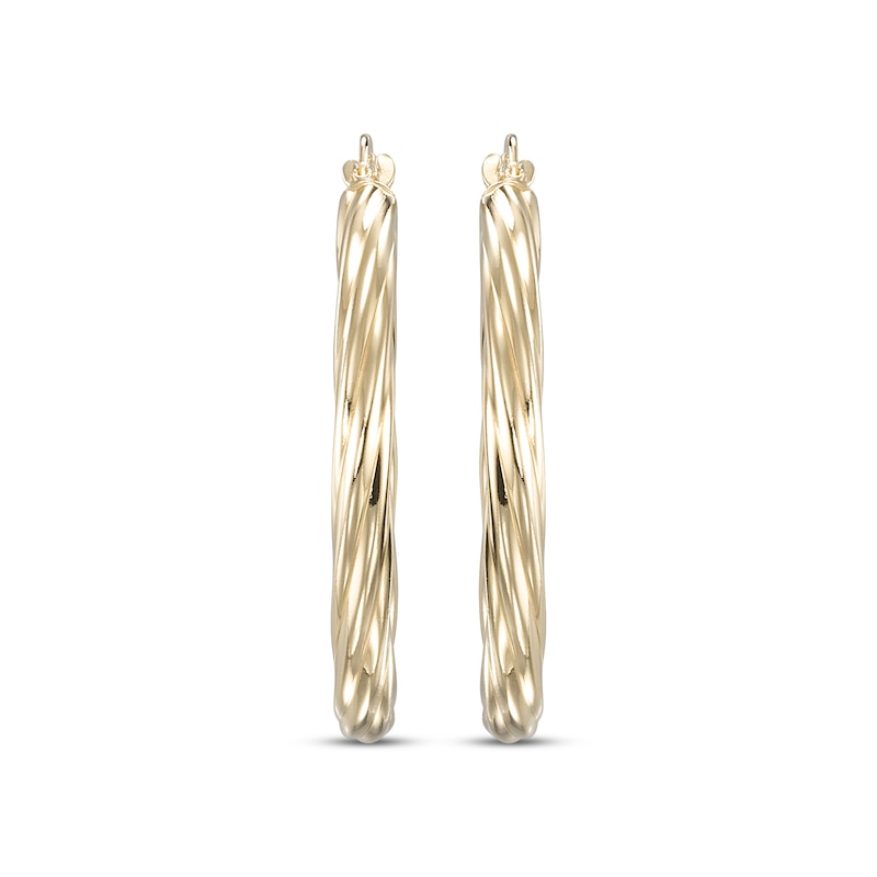 Main Image 2 of Twist Hoop Earrings 24K Yellow Gold Vermeil Sterling Silver 30mm