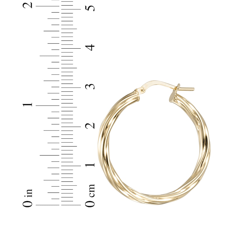 Main Image 4 of Twist Hoop Earrings 24K Yellow Gold Vermeil Sterling Silver 30mm