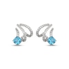Thumbnail Image 2 of Cushion-Cut Swiss Blue Topaz & White Lab-Created Sapphire Ear Cuffs Sterling Silver