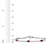 Thumbnail Image 4 of Oval-Cut Lab-Created Ruby & White Lab-Created Sapphire Bracelet Sterling Silver 7.5"