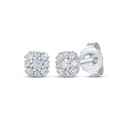 Diamond Fashion Stud Earrings 1/5 ct tw 10K White Gold